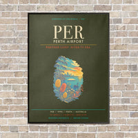 Thumbnail for Perth Airport PER - Canvas Framed - Green Army