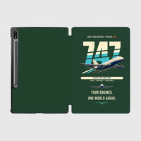 Thumbnail for Boeing 747-400 design on dark green samsung tablet tablet case