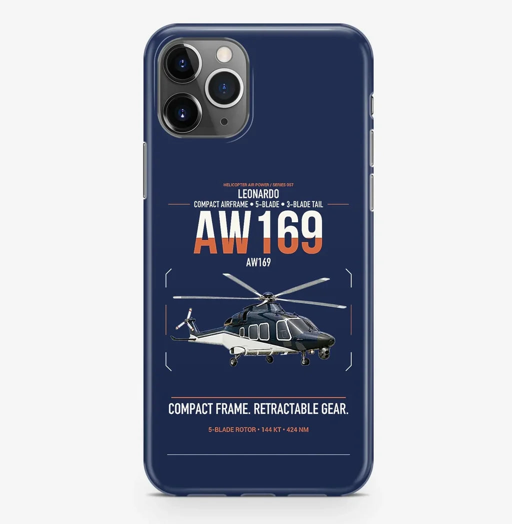 Leonardo AW169 design on navy blue magsafe iphone case, for iPhone Pro Max