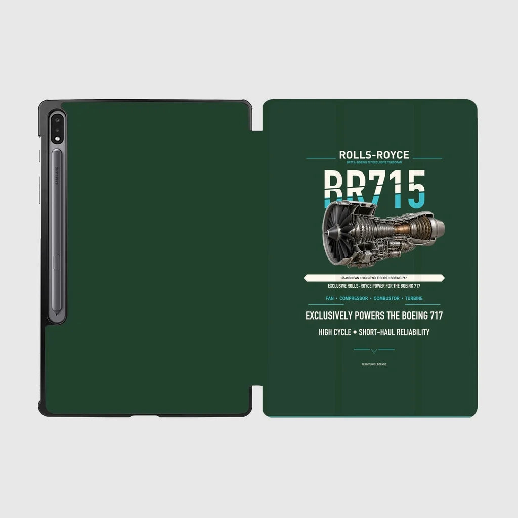 BR715 design on dark green samsung tablet tablet case