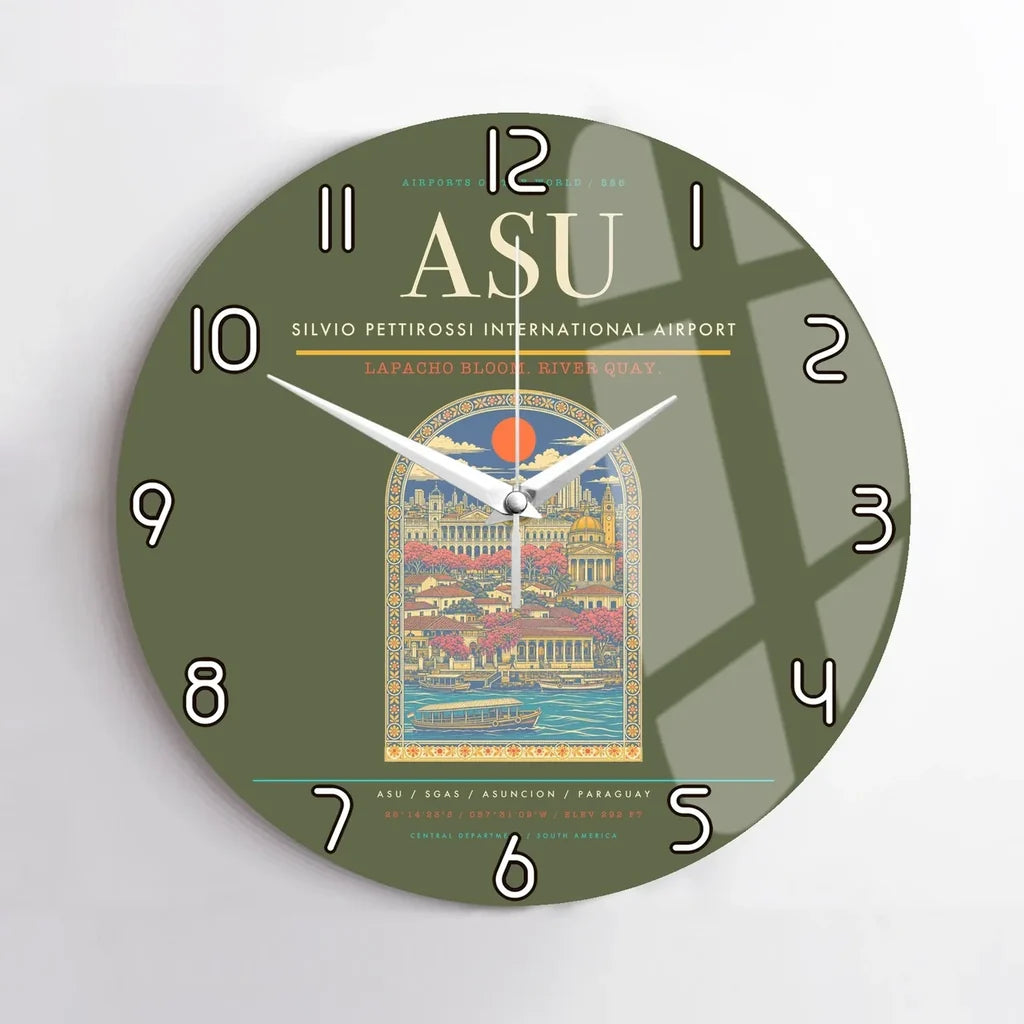 Silvio Pettirossi International Airport ASU Wall-Clock No-Frame - Green Army
