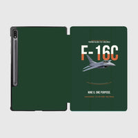 Thumbnail for F-16C Fighting Falcon Nine G One Purpose design on dark green samsung tablet tablet case