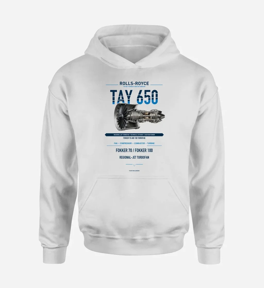 TAY 650 design on white hoodie single side