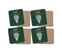 Thumbnail for Leon-Mba International Airport (LBV) design on dark green 4 pieces set coaster