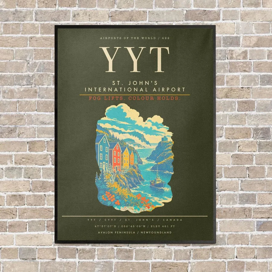 St. John's International Airport YYT - Canvas Framed - Green Army