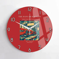 Thumbnail for VINTAGE G4166 - The Hangar Rafters - Designed Wall Clocks design on red no-frame