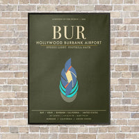 Thumbnail for Hollywood Burbank Airport BUR - Canvas Framed - Green Army
