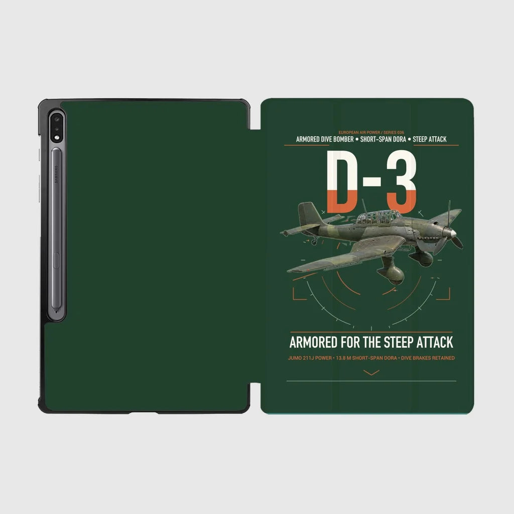 Junkers Ju 87D-3 design on dark green samsung tablet tablet case