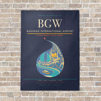 Thumbnail for Baghdad International Airport BGW - Canvas No Frame - Navy Blue