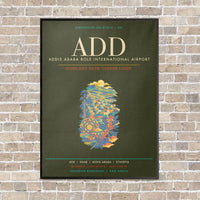 Thumbnail for Addis Ababa Bole International Airport ADD - Canvas Framed - Green Army