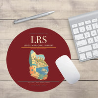 Thumbnail for Leros Municipal Airport (LRS) design on dark red round mouse pad