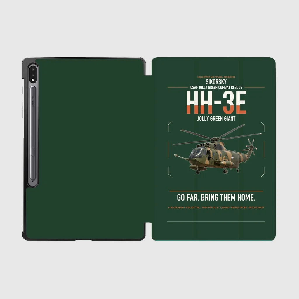 Sikorsky HH-3E Jolly Green Giant design on dark green samsung tablet tablet case