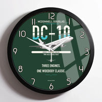 Thumbnail for McDonnell Douglas DC-10 design on dark green framed wall clock