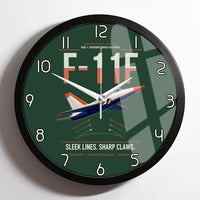 Thumbnail for F-11F Tiger design on dark green framed wall clock