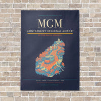Thumbnail for Montgomery Regional Airport MGM vertical canvas print - no frame - navy blue background