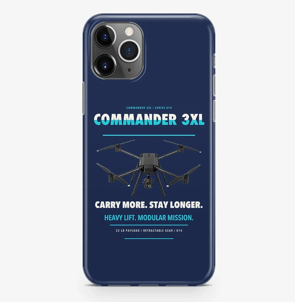 Draganfly Commander 3XL Case ProMax design on navy blue iphone case promax
