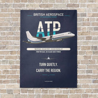 Thumbnail for British Aerospace ATP vertical canvas print - no frame - navy blue background