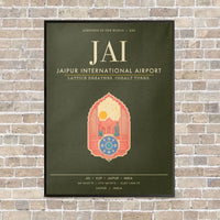 Thumbnail for Jaipur International Airport JAI - Canvas Framed - Green Army
