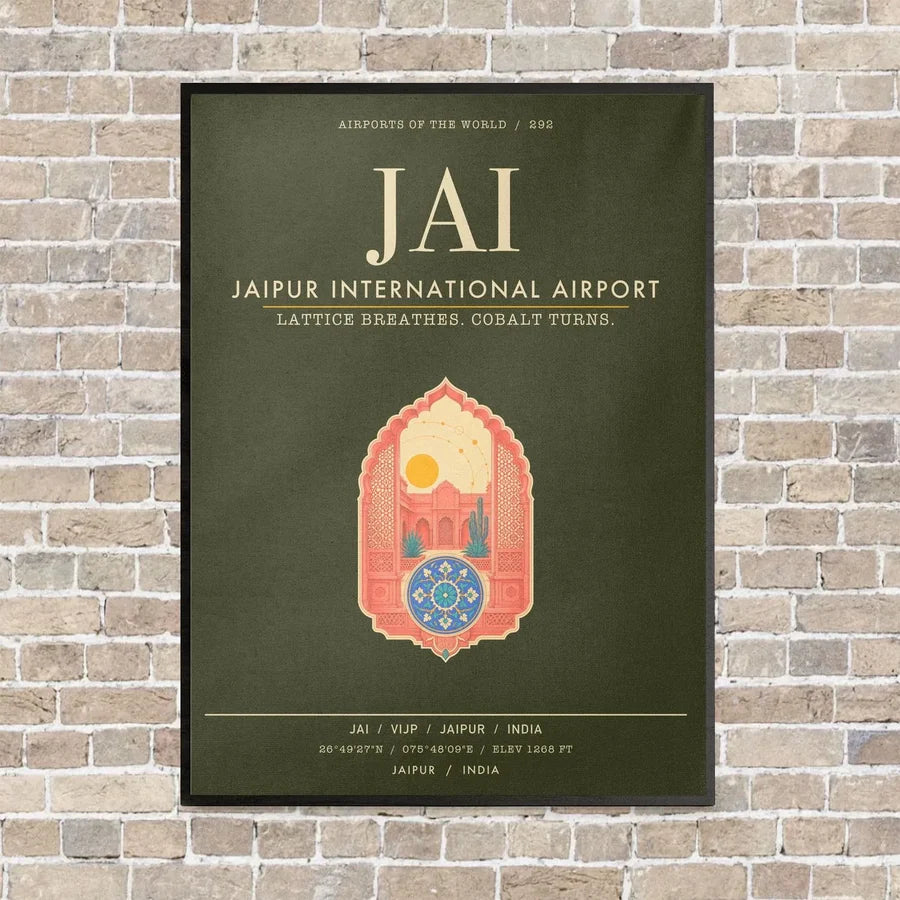 Jaipur International Airport JAI - Canvas Framed - Green Army
