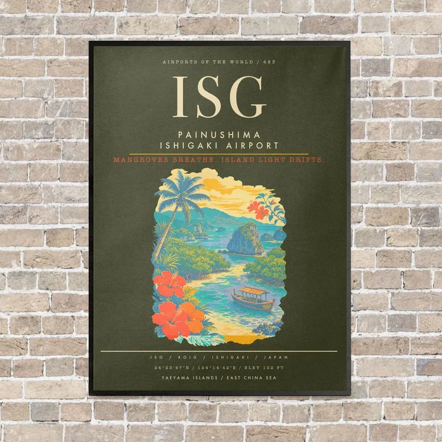 Painushima Ishigaki Airport ISG - Canvas Framed - Green Army