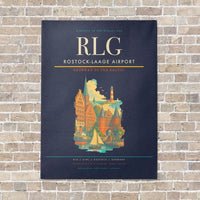 Thumbnail for Rostock-Laage Airport RLG vertical canvas print - no frame - navy blue background
