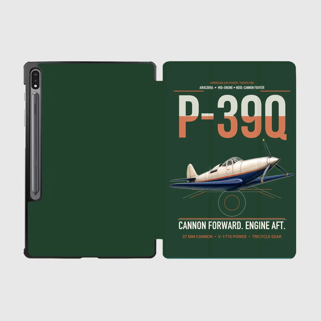 P-39Q Airacobra design on dark green samsung tablet tablet case