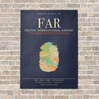 Thumbnail for Hector International Airport FAR vertical canvas print - no frame - navy blue background