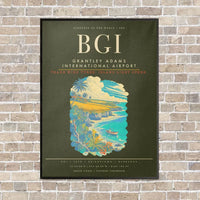Thumbnail for Grantley Adams International Airport BGI - Canvas Framed - Green Army