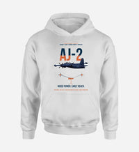 Thumbnail for AJ-2 Savage Tanker design on white double-side hoodie, single-side print