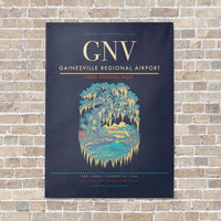Thumbnail for Gainesville Regional Airport GNV vertical canvas print - no frame - navy blue background