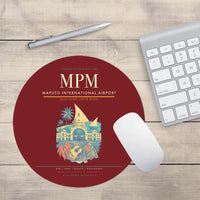 Thumbnail for Maputo International Airport (MPM) design on dark red round mouse pad