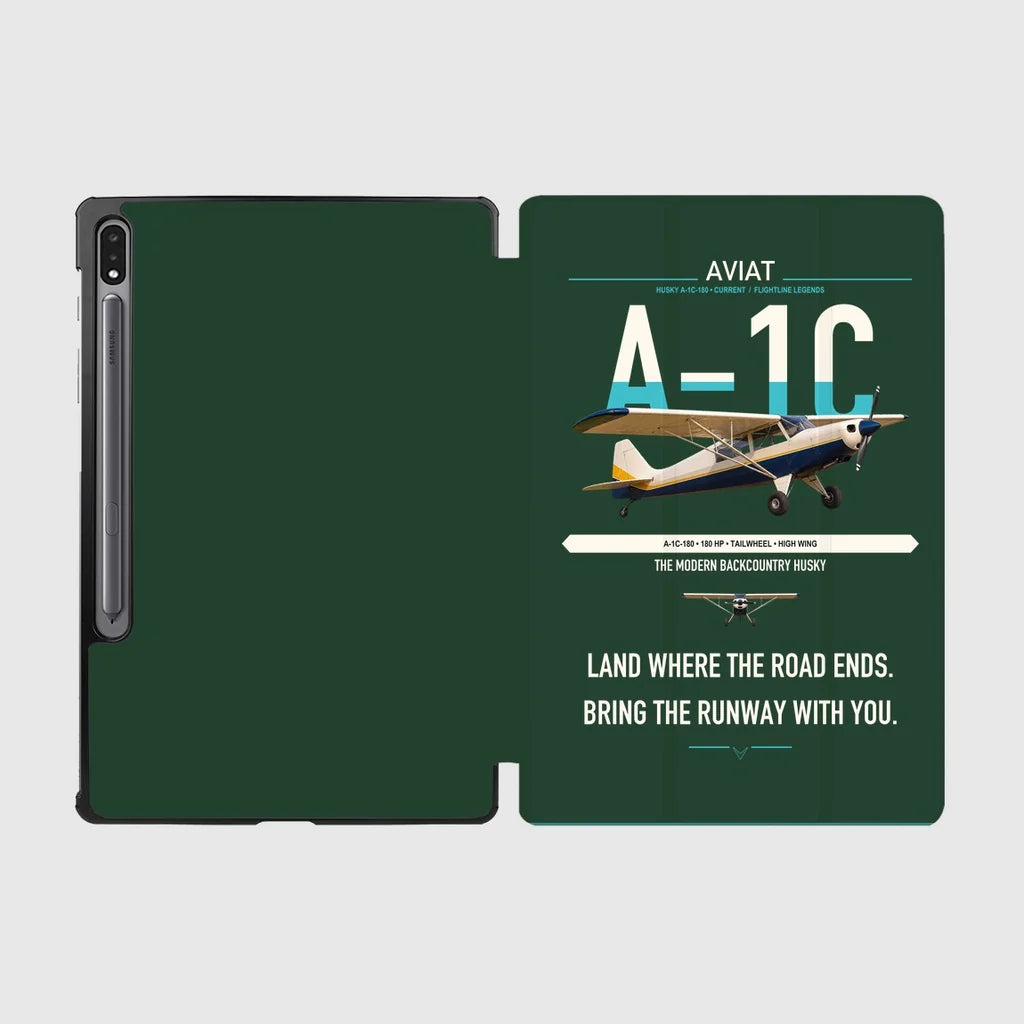 Aviat Husky A-1C-180 design on dark green samsung tablet tablet case