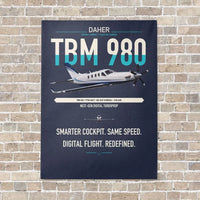 Thumbnail for Daher TBM 980 vertical canvas print - no frame - navy blue background