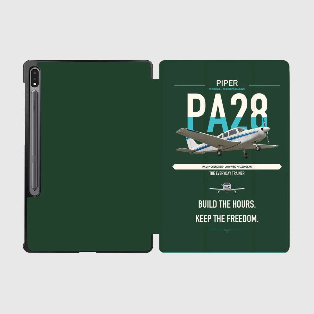 Piper PA-28 Cherokee design on dark green samsung tablet tablet case