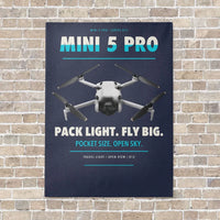 Thumbnail for DJI Mini 5 Pro vertical canvas print - no frame - navy blue background