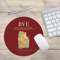 Thumbnail for Brive–Souillac Airport (BVE) design on dark red round mouse pad