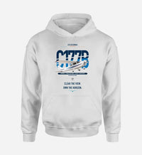 Thumbnail for Cessna 177B Cardinal design on white double-side hoodie, single-side print