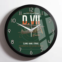Thumbnail for Fokker D.VII design on dark green framed wall clock