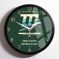 Thumbnail for Boeing 777F design on dark green framed wall clock