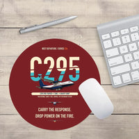 Thumbnail for Airbus C295 Firefighter design on dark red round mouse pad