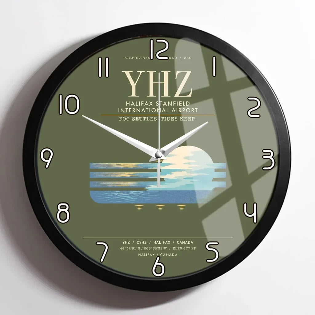 Halifax Stanfield International Airport YHZ Wall-Clock Framed - Green Army