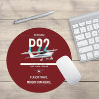Thumbnail for Tecnam P92 Echo MkII design on dark red round mouse pad