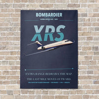 Thumbnail for Bombardier Global Express XRS vertical canvas print - no frame - navy blue background