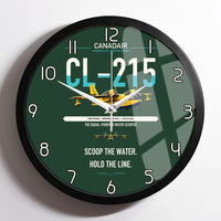 Thumbnail for Canadair CL-215 design on dark green framed wall clock
