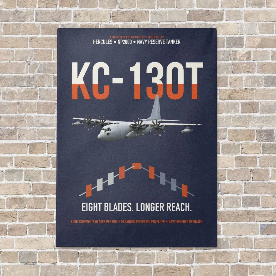 KC-130T NP2000 vertical canvas print - no frame - navy blue background
