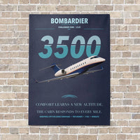 Thumbnail for Bombardier Challenger 3500 vertical canvas print - no frame - navy blue background