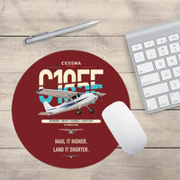 Thumbnail for Cessna A185F Skywagon design on dark red round mouse pad
