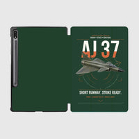 Thumbnail for Saab AJ 37 Viggen design on dark green samsung tablet tablet case