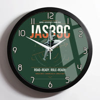 Thumbnail for Saab JAS 39C Gripen design on dark green framed wall clock