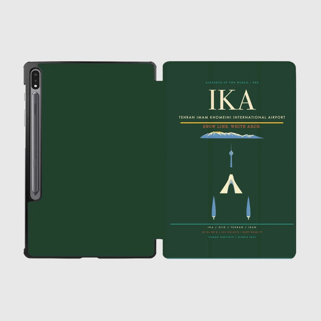 Tehran Imam Khomeini International Airport (IKA) design on dark green samsung tablet tablet case